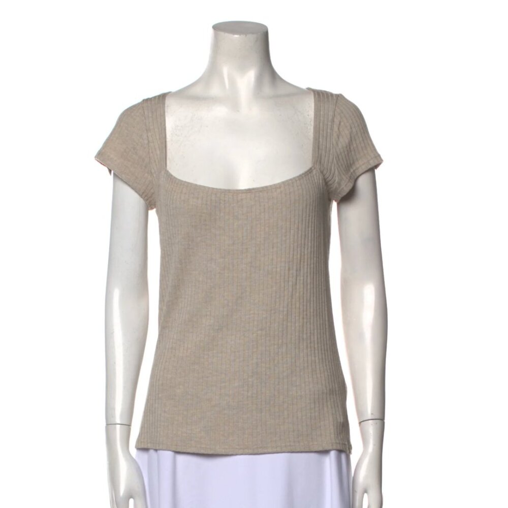 Reformation Beige Square Neck Top - XL